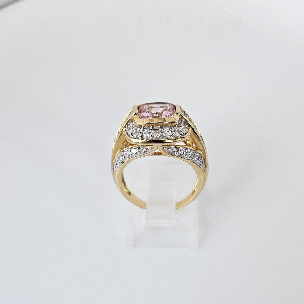 Rare Victoria Wieck Pink Sapphire & White Absolute Gemstones Vermeil Ring Sz 6! - Picture 4 of 11